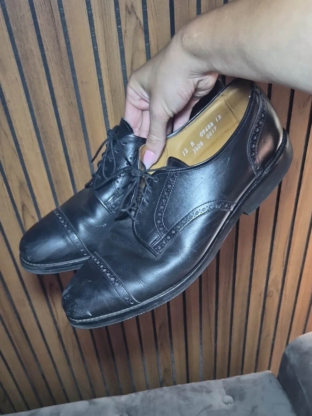 Allen Edmonds Classic Black Leather Cap-Toe Oxford Dress Shoes for Men 12